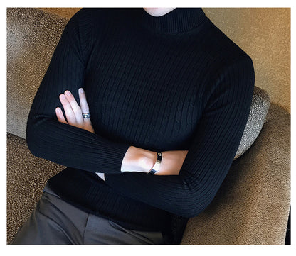 Ribbed Slim Fit Turtleneck Jumper