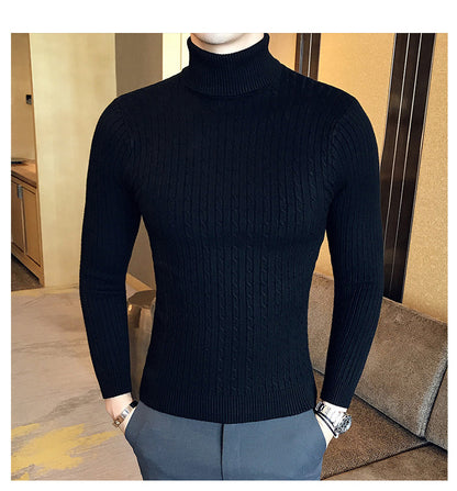 Ribbed Slim Fit Turtleneck Jumper