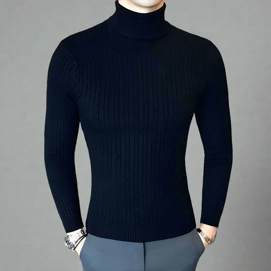 Ribbed Slim Fit Turtleneck Jumper