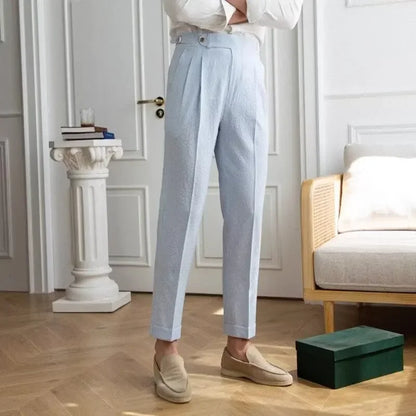 Milan Baby Blue Slim Fit Trousers