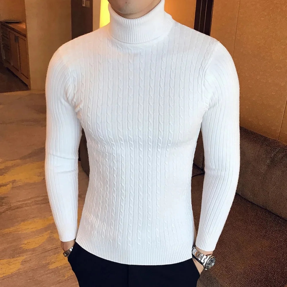 Ribbed Slim Fit Turtleneck Jumper