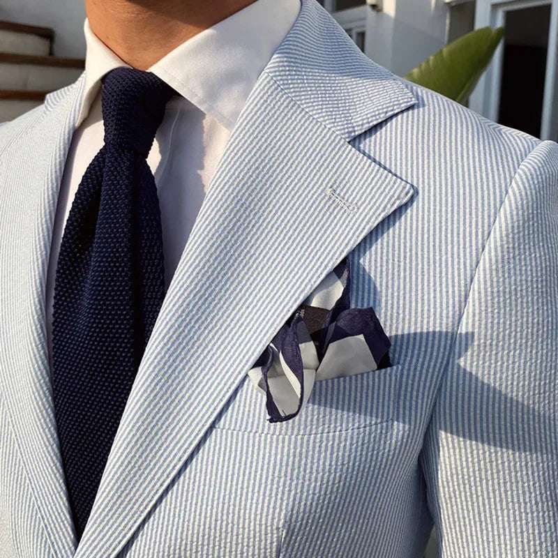 Signature Light Blue Single Breasted Blazer 