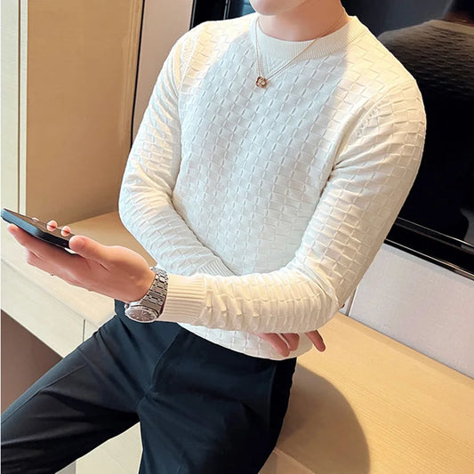 Slim Fit Waffle Long Sleeve Jumper 